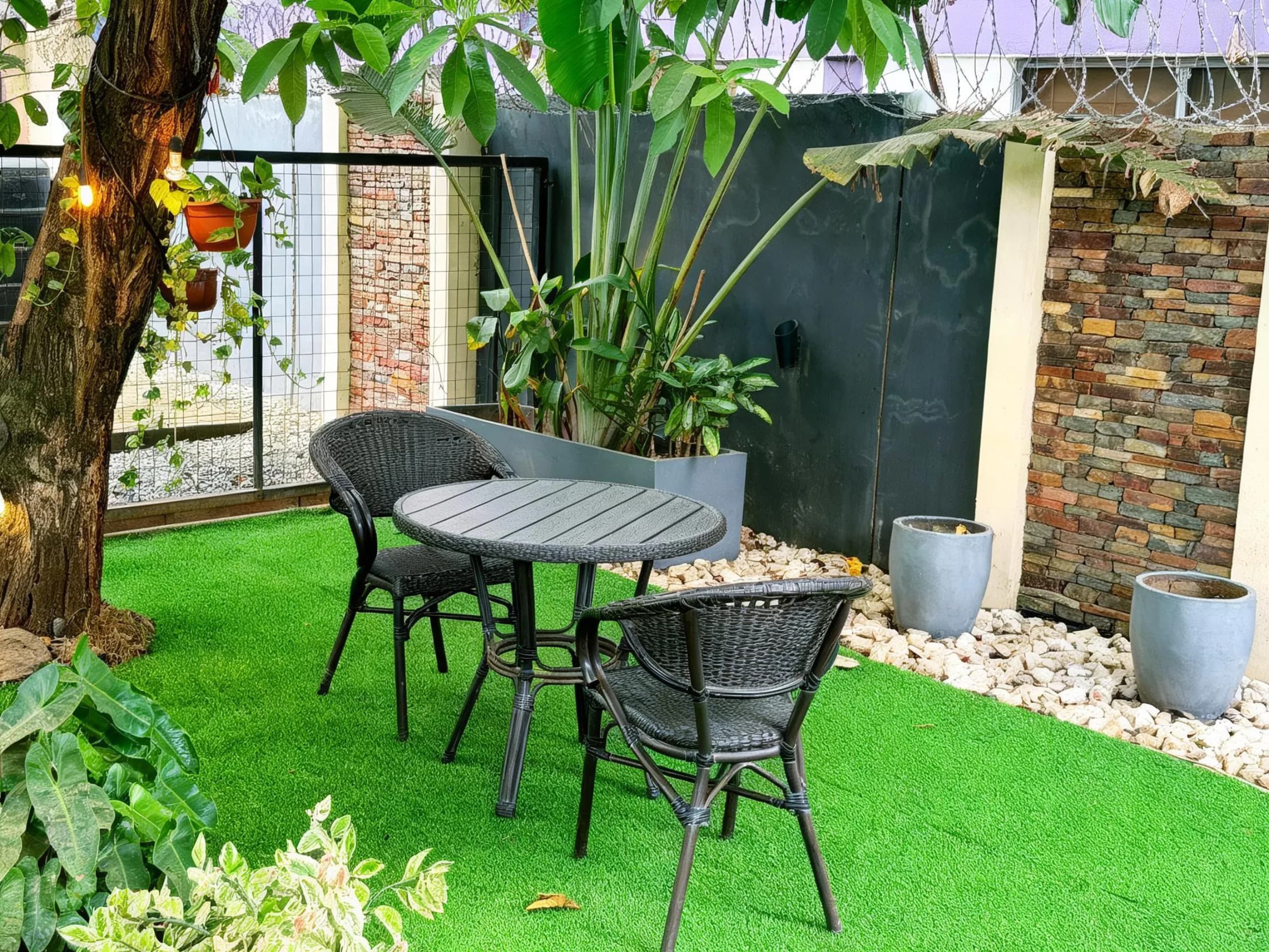 Outdoor seating on the terrace